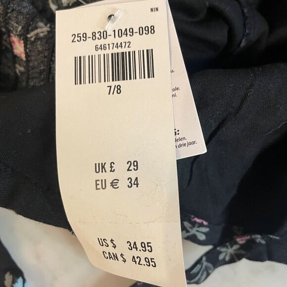 ABERCROMBIE & Fitch Black Floral Summer Dress 7/8 NWT - Picture 4 of 8